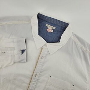 Carbon 2 Cobalt Mens XXL Long Sleeve Button Up Shirt White Blue Cotton